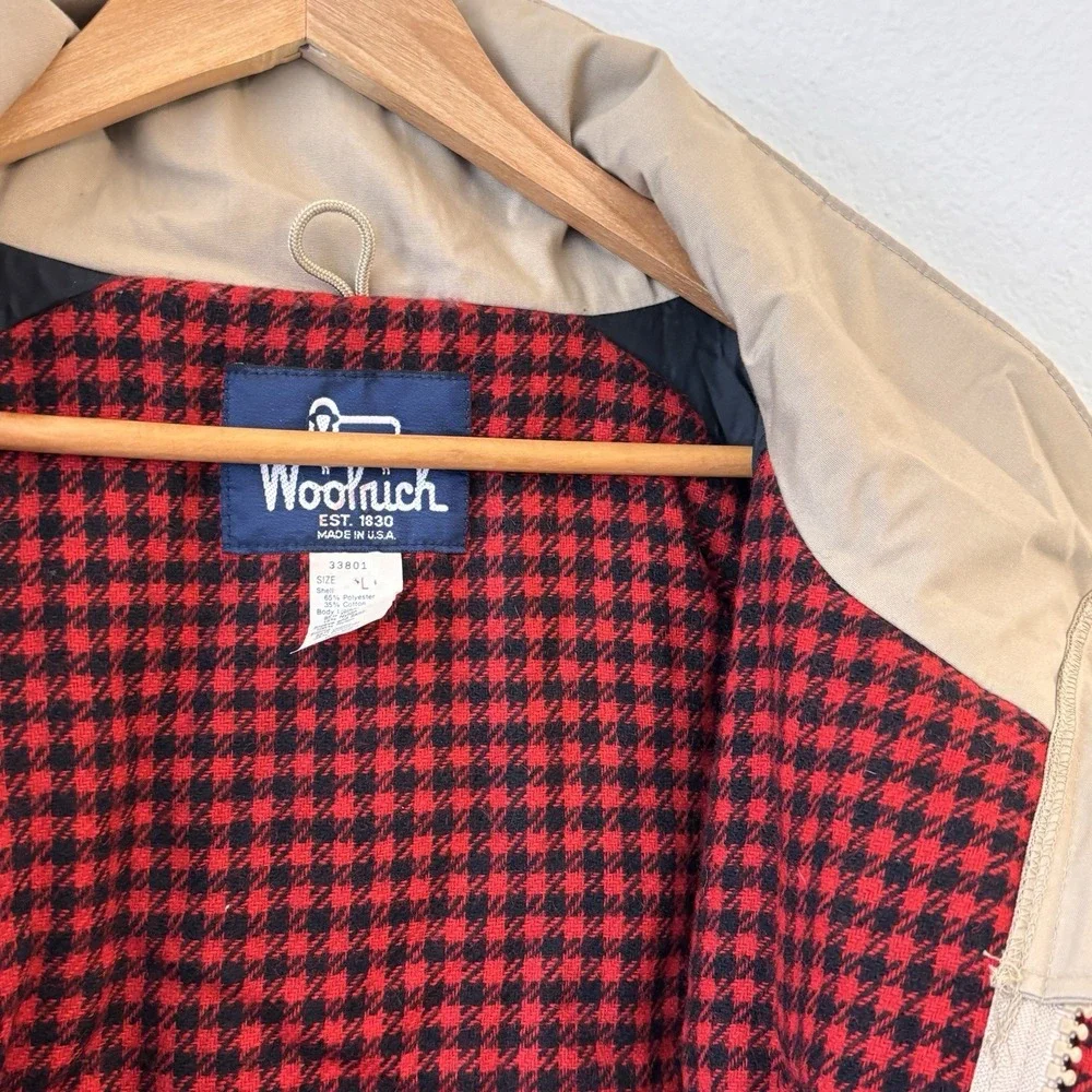 Vintage Woolrich Field‎ Chore Coat Jacket Canvas Flannel Mens Large Wool Lining